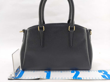 COACH Leather 2way Shoulder Bag Black Handbag