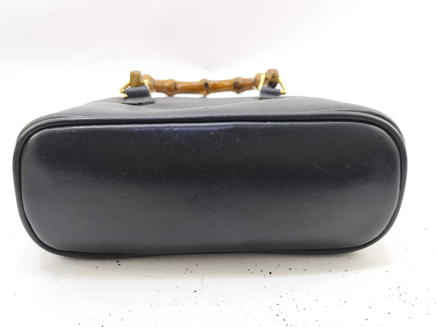 GUCCI Bamboo Gucci Bamboo Leather Mini Shoulder Bag Black Handbag