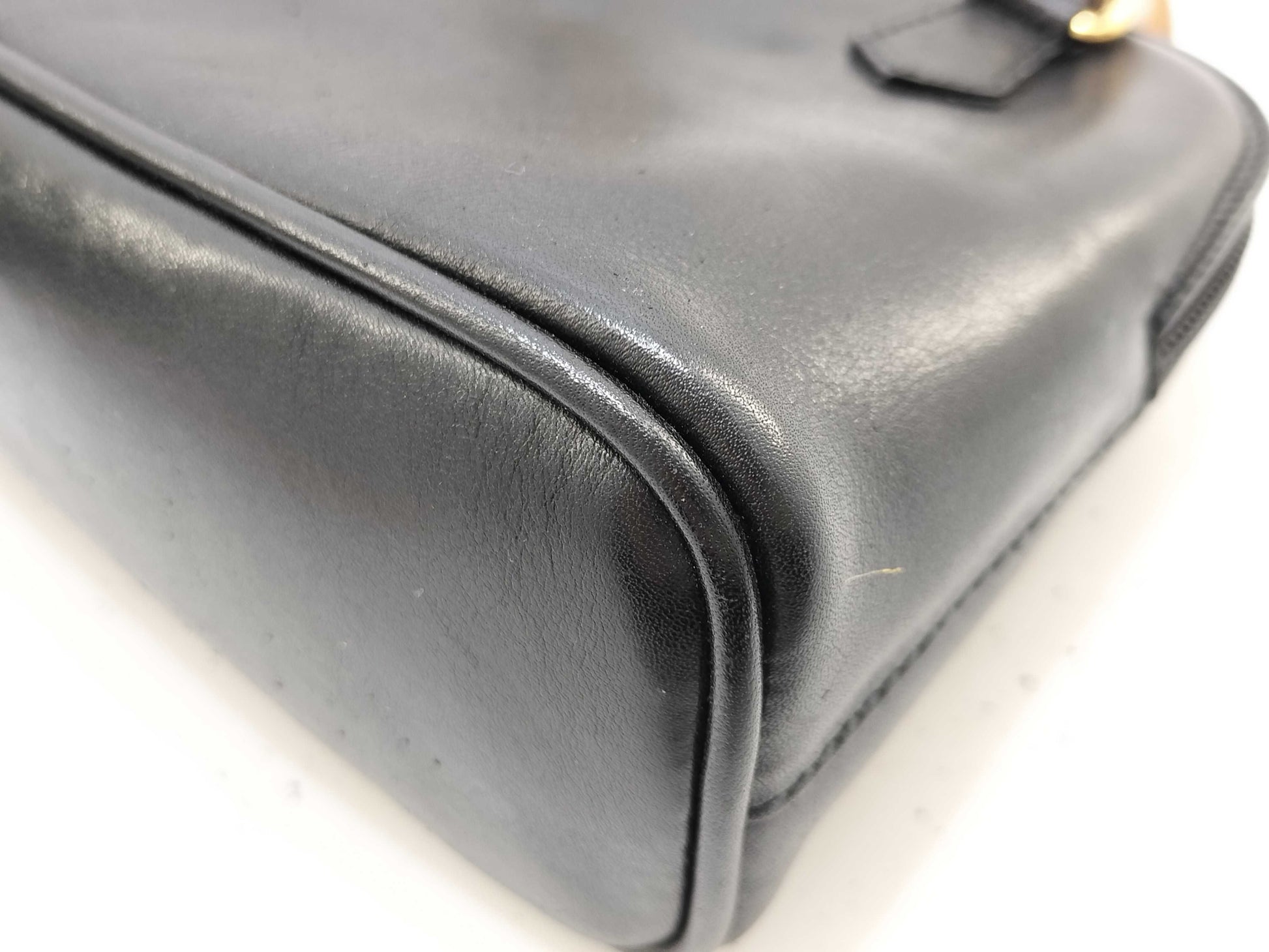 GUCCI Bamboo Gucci Bamboo Leather Mini Shoulder Bag Black Handbag