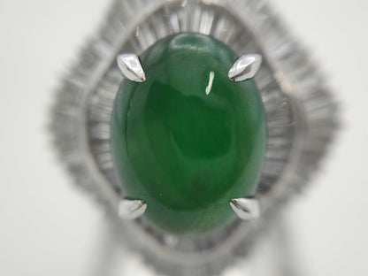 Jade D1.95ct Pt900 14.6g Ring 