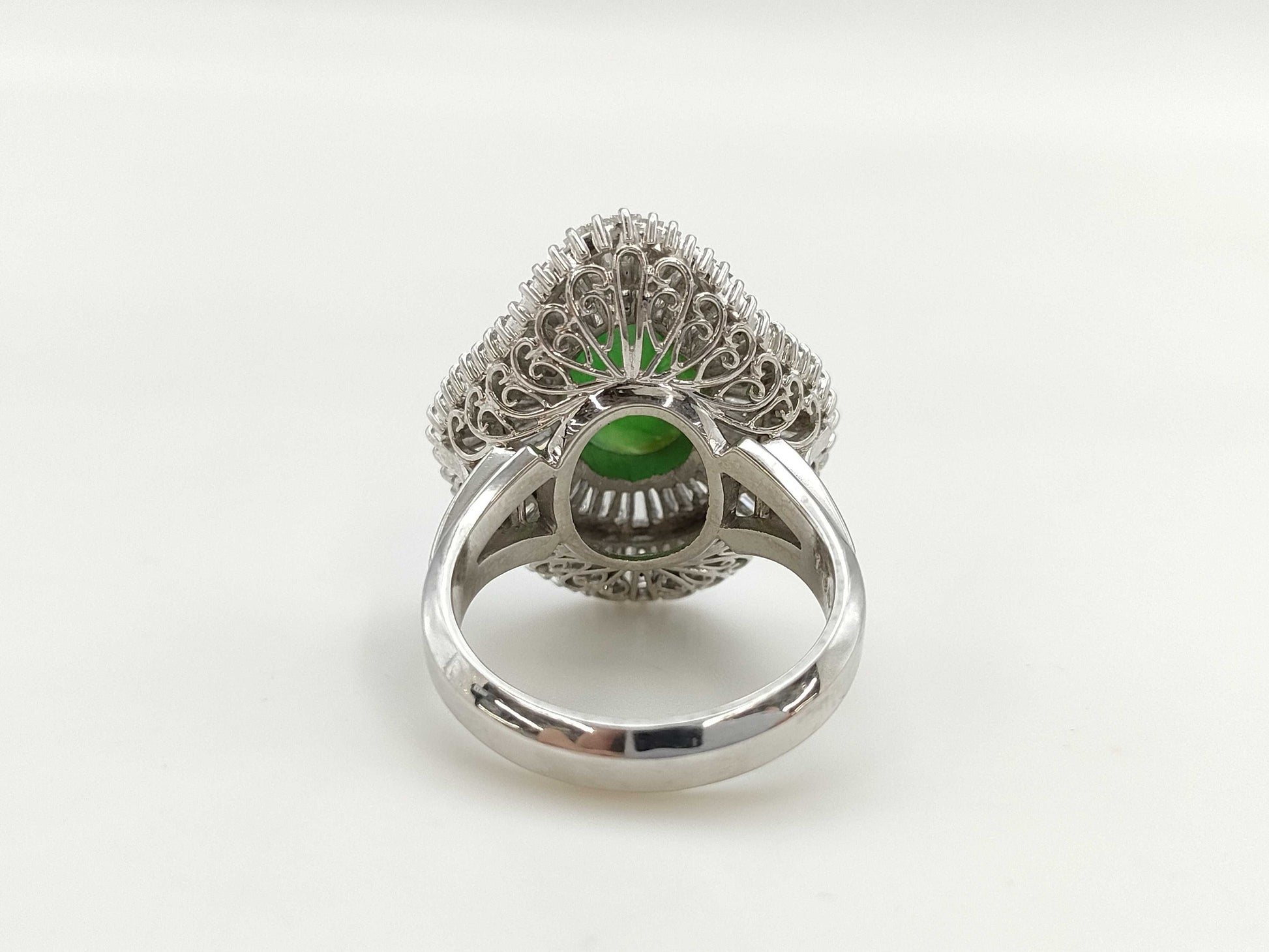 Jade D1.95ct Pt900 14.6g Ring 