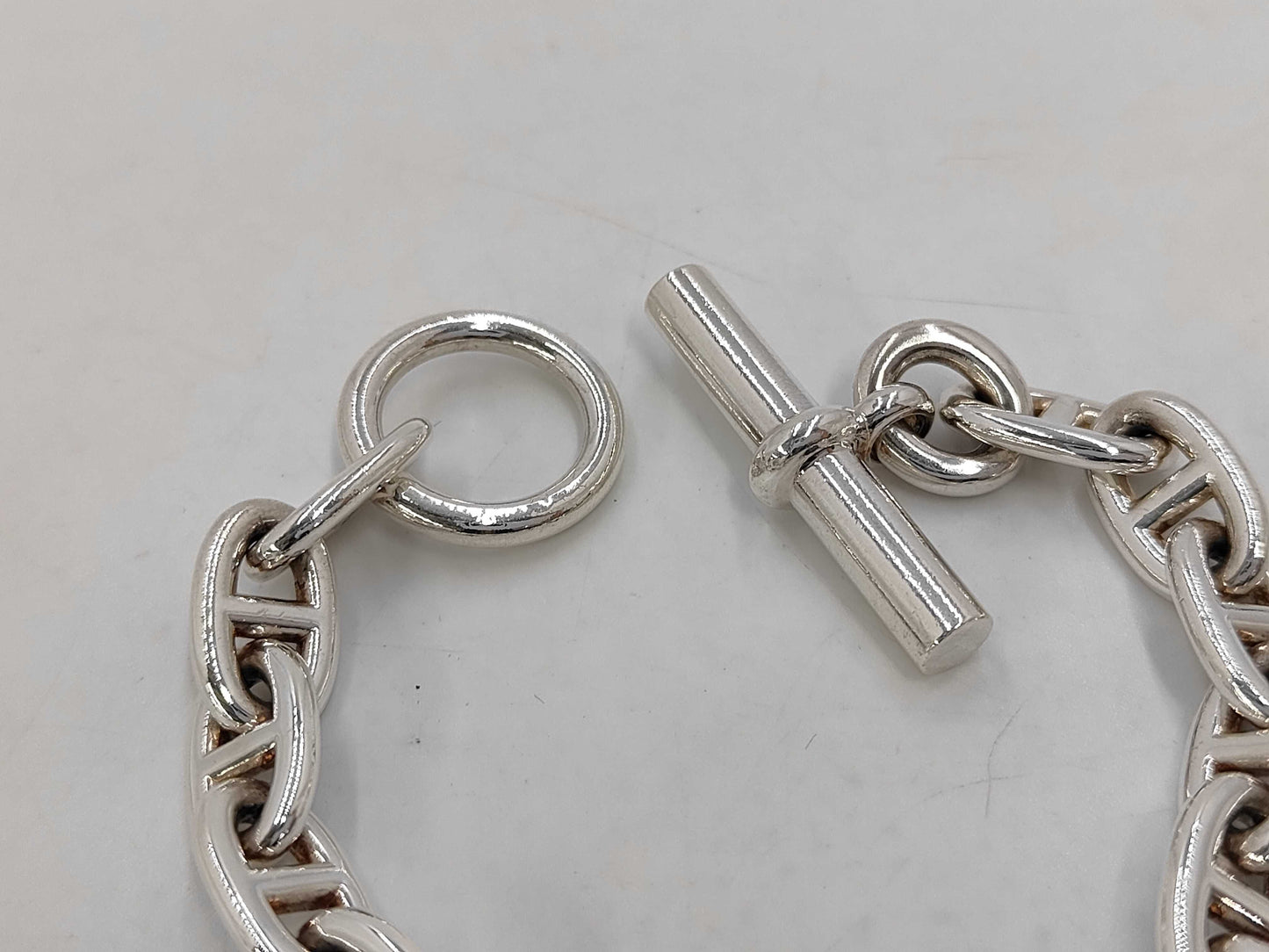 HERMES HERMES Chaine d'Ancre MM 17-Link Bracelet, 925 Sterling Silver, 60.0g, 19cm, Bracelet/Bangle