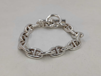 HERMES HERMES Chaine d'Ancre MM 17-Link Bracelet, 925 Sterling Silver, 60.0g, 19cm, Bracelet/Bangle