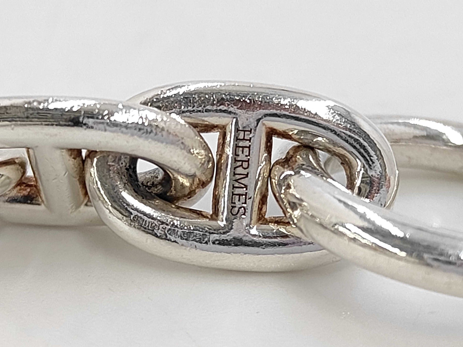 HERMES HERMES Chaine d'Ancre MM 17-Link Bracelet, 925 Sterling Silver, 60.0g, 19cm, Bracelet/Bangle