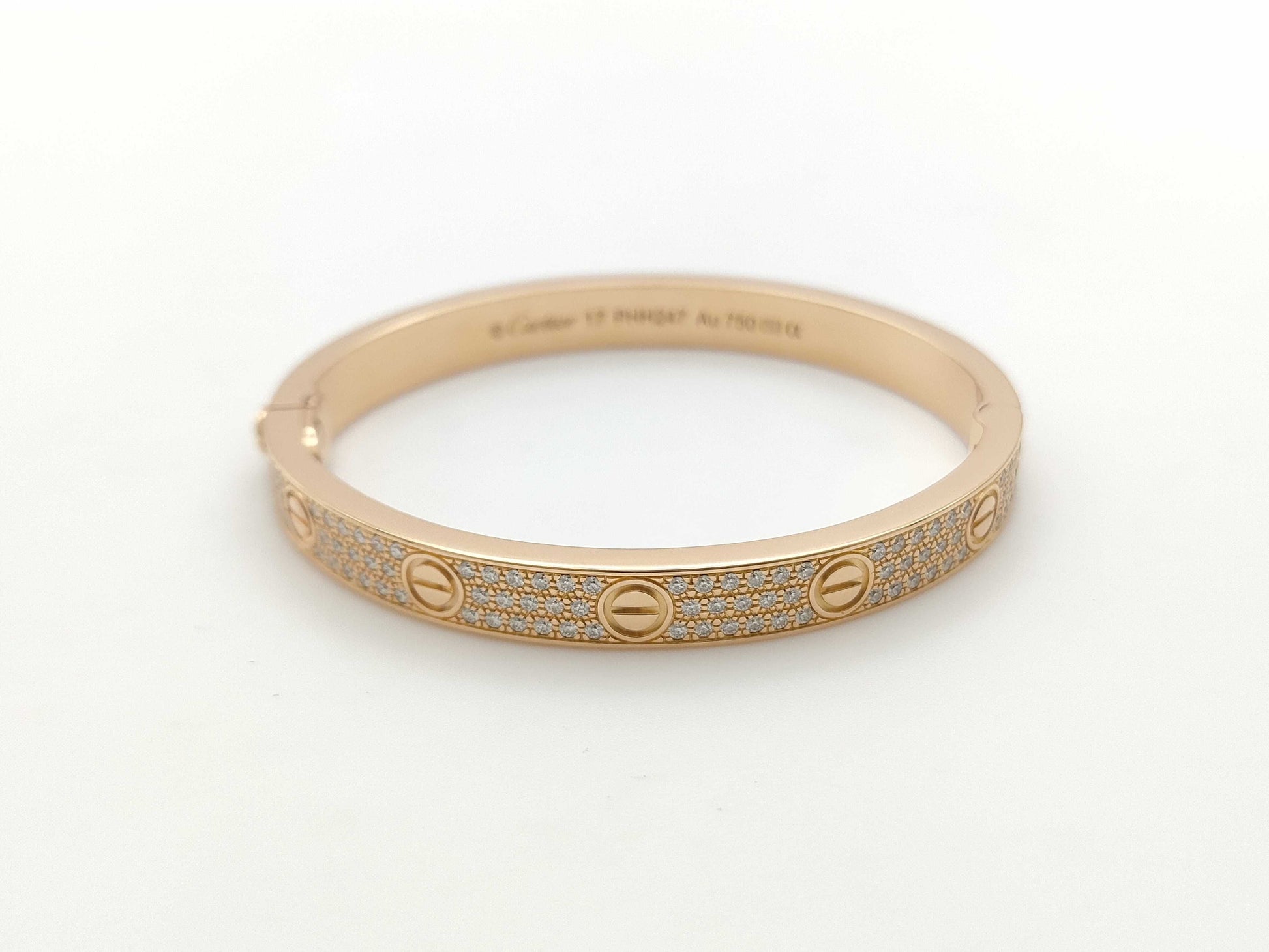 Cartier Love Bracelet Classic Model #17 Pavé Diamond PG Au750 45.8g Bracelet/Bangle 