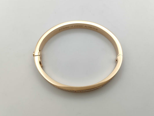 Cartier Love Bracelet Classic Model #17 Pavé Diamond PG Au750 45.8g Bracelet/Bangle 