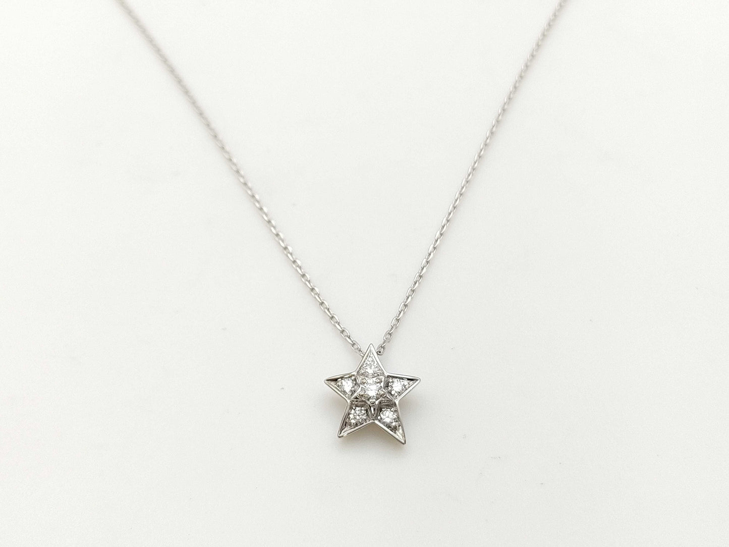 CHANEL Comet Diamond WG Au750 4.0g Necklace 
