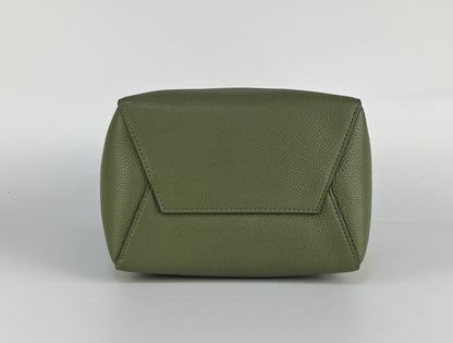 CELINE Sangle Bucket Small Leather Green Shoulder Bag
