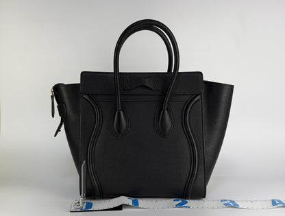 CELINE Luggage Microshopper Leather Black Handbag
