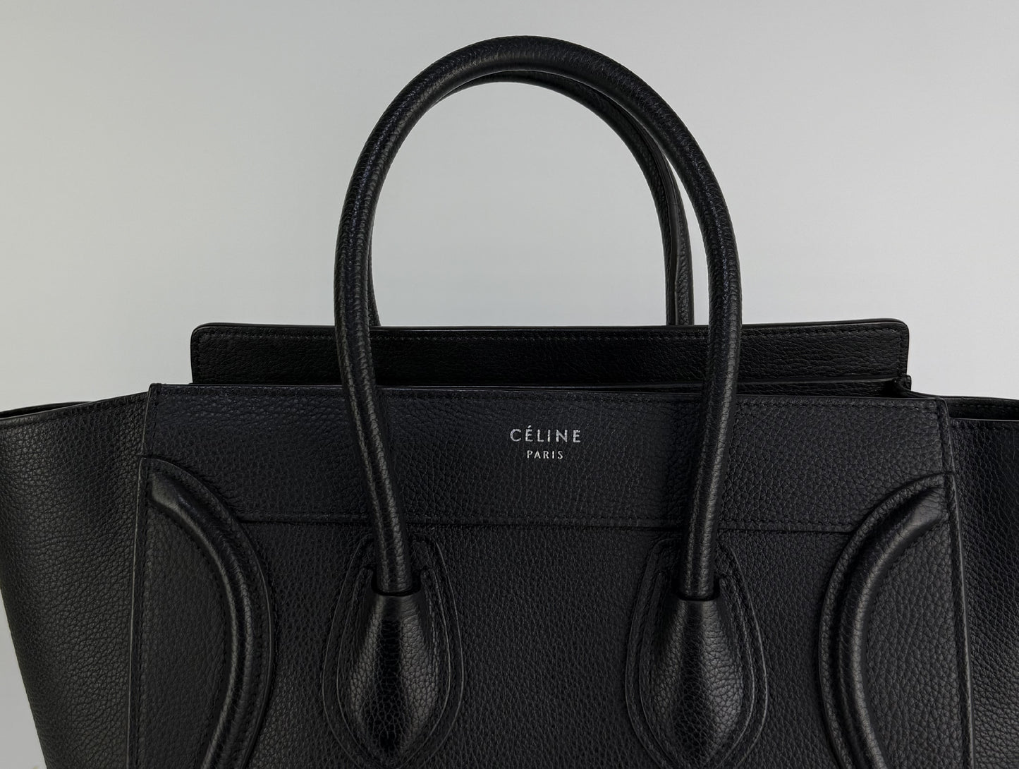 CELINE Luggage Microshopper Leather Black Handbag