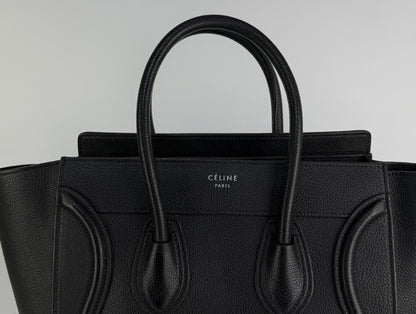 CELINE Luggage Microshopper Leather Black Handbag