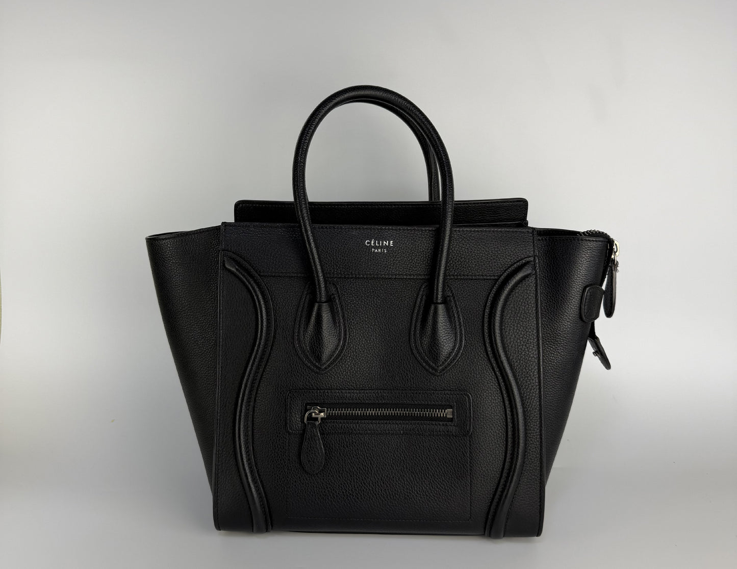 CELINE Luggage Microshopper Leather Black Handbag