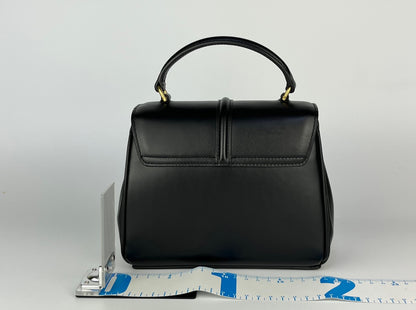 CELINE 16 Saze Mini Leather Black 2WAY Handbag Shoulder Bag