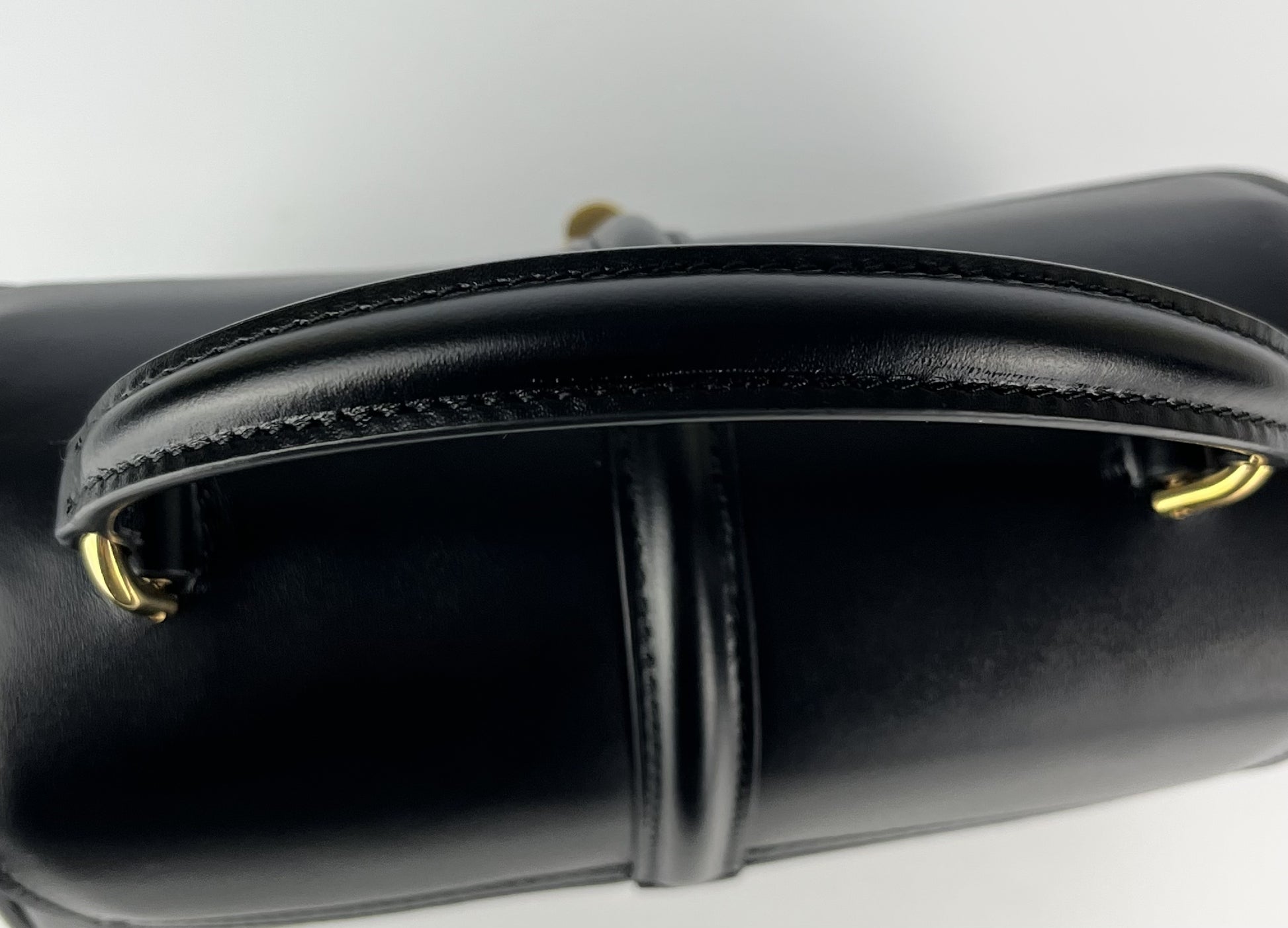 CELINE 16 Saze Mini Leather Black 2WAY Handbag Shoulder Bag