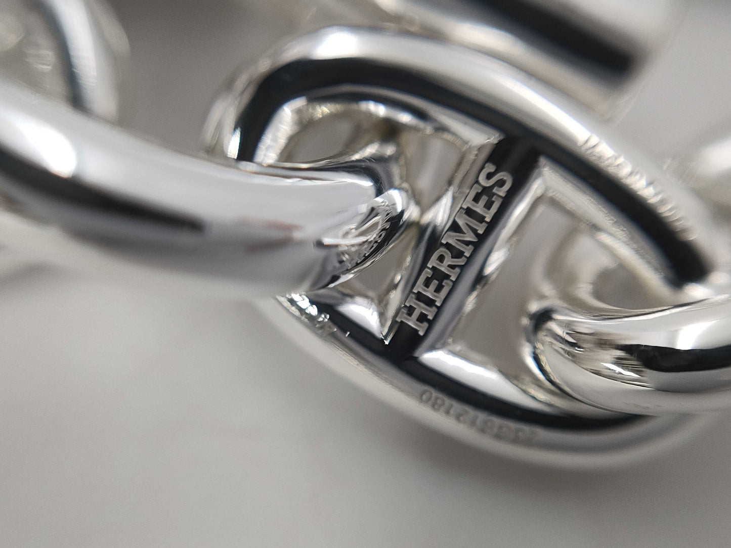 Hermes Schone Dunkle MM15 Frame 23 Engraved Bracelet AG925 53.9g Bracelet Bangle