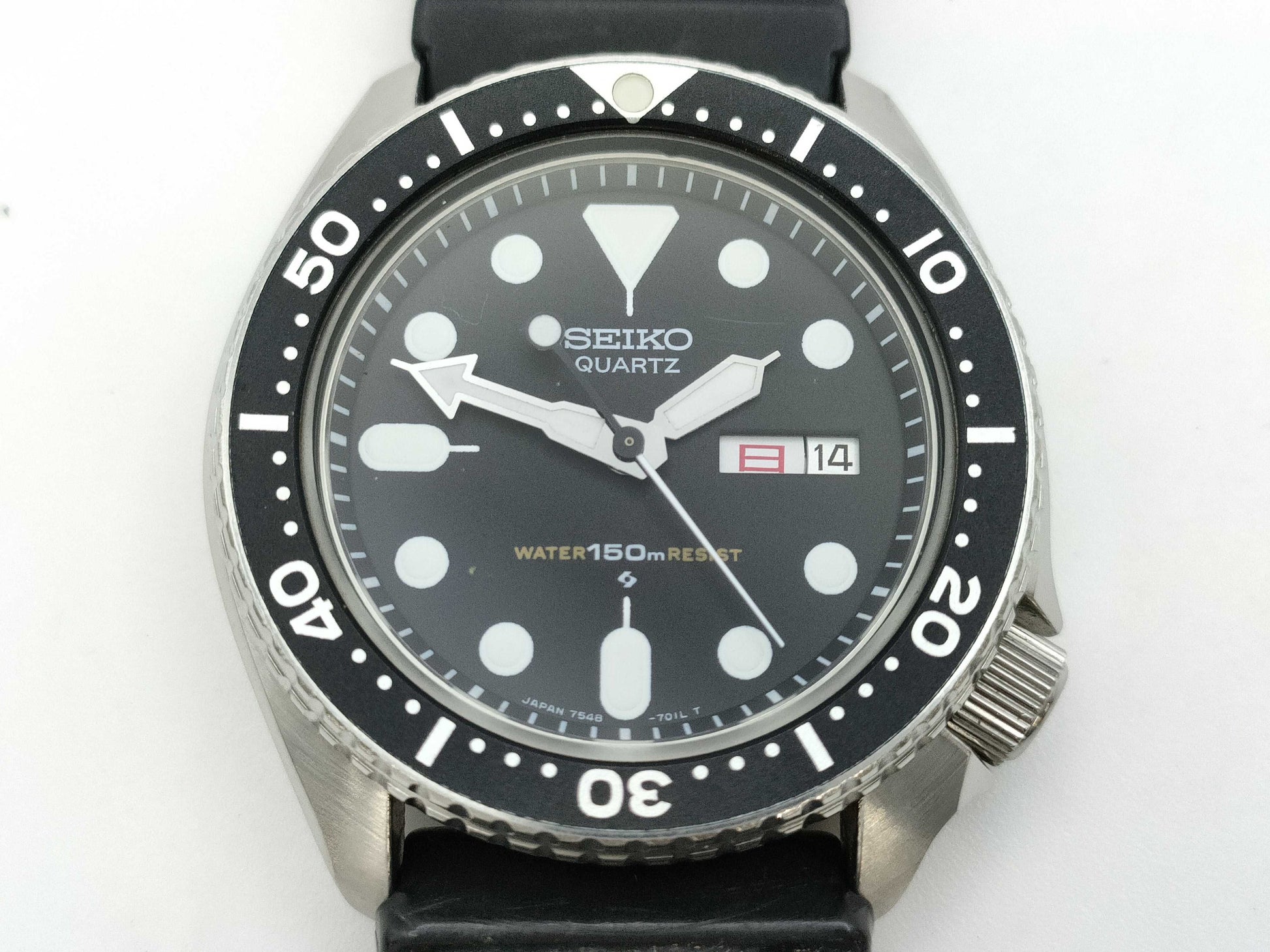 SEIKO Diver 7548-7000 202724 Black Dial Quartz Immovable Men's Watch
