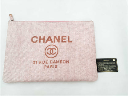 CHANEL Deauville Clutch Bag with Coco Mark, G Card, and Seal