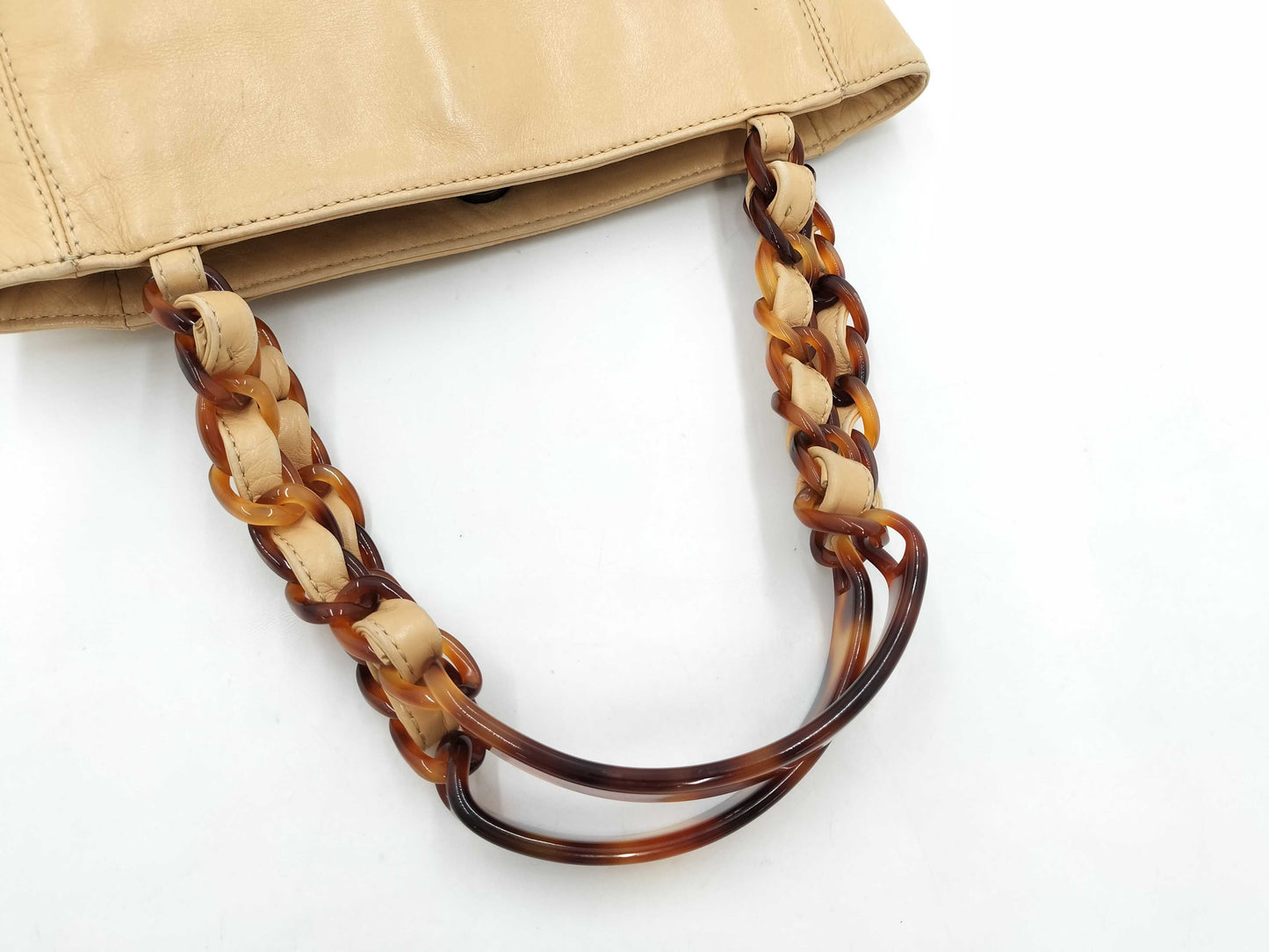 CHANEL Coco Mark Lamb Handbag, Tortoiseshell, Beige, with Seal