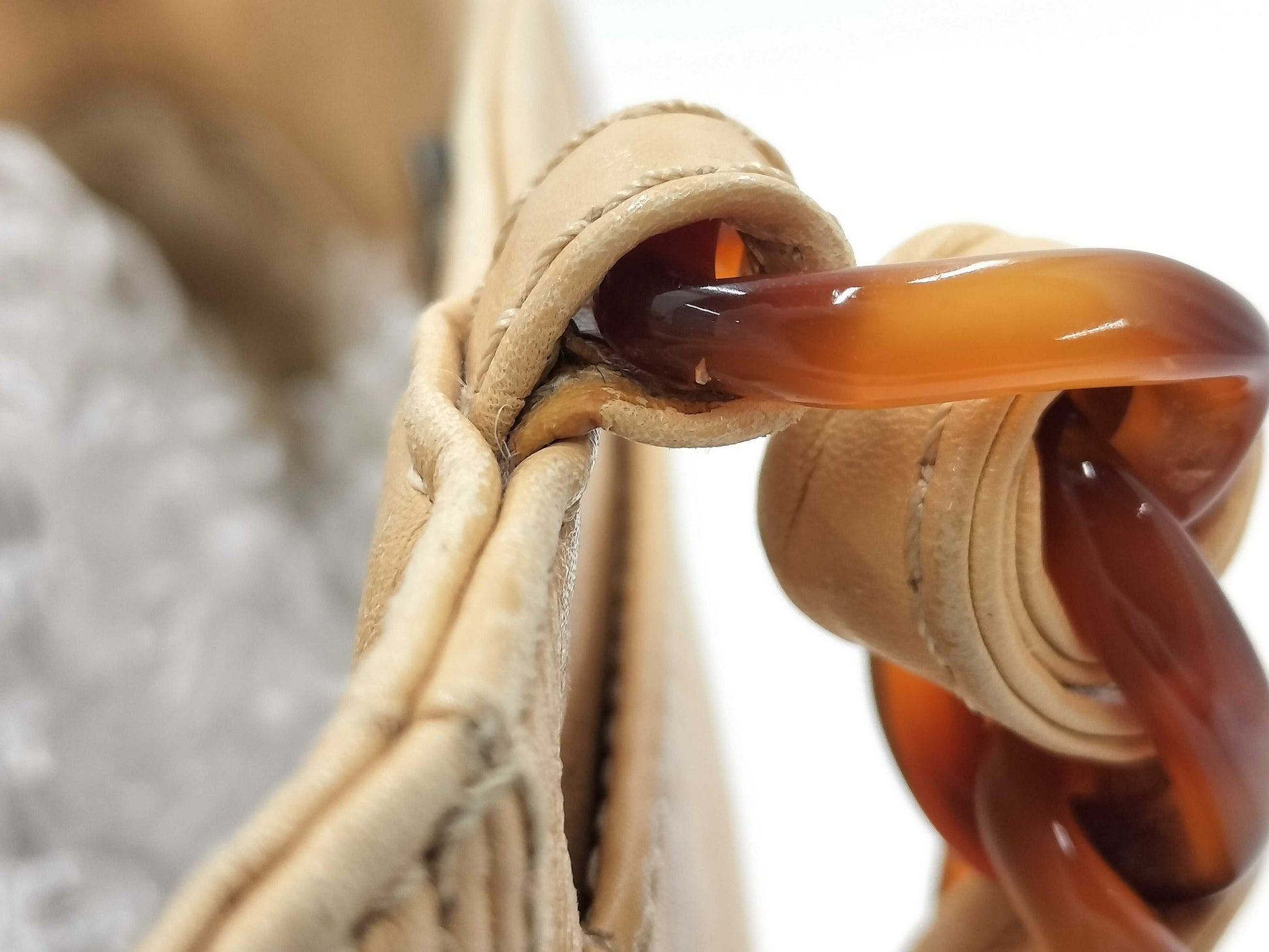 CHANEL Coco Mark Lamb Handbag, Tortoiseshell, Beige, with Seal