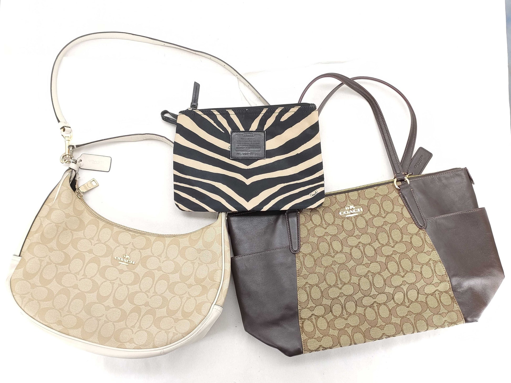 COACH Signature 2-way bag/handbag/pouch/tote bag