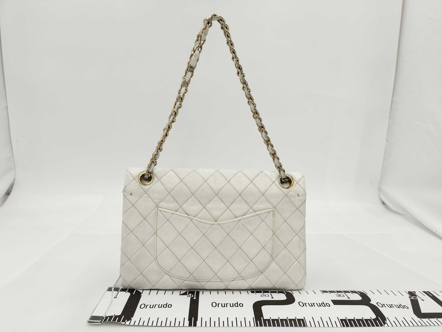 CHANEL CHANEL Matlasse Chain Handbag Lambskin White Shoulder Bag