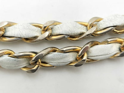 CHANEL CHANEL Matlasse Chain Handbag Lambskin White Shoulder Bag