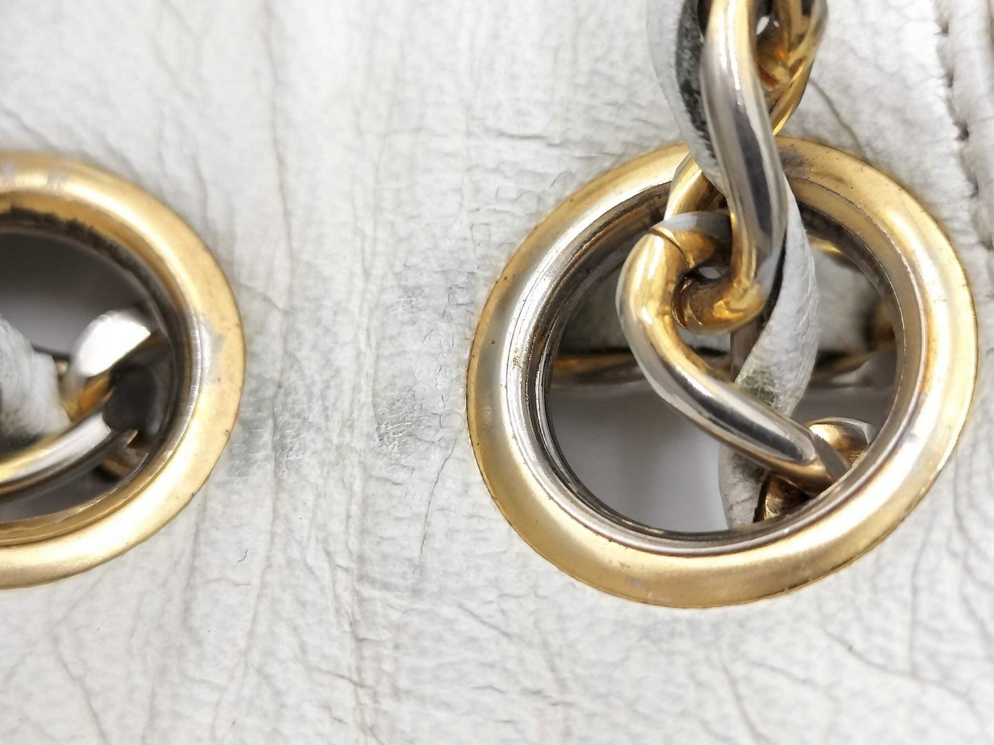 CHANEL CHANEL Matlasse Chain Handbag Lambskin White Shoulder Bag