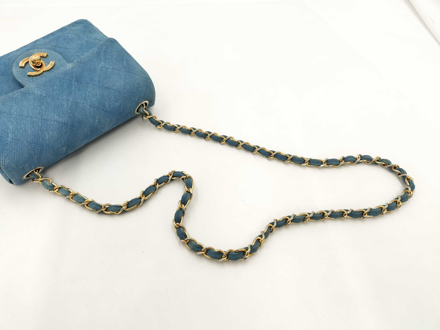 CHANEL CHANEL Matlasse Bag Minimat Denim Chain Shoulder Bag