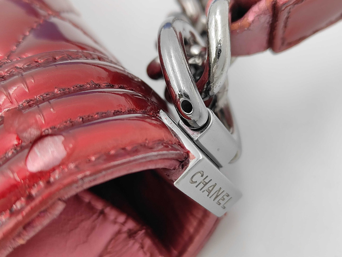 CHANEL CHANEL Boy Chanel Patent Matlasse Chain Shoulder Bag Bag