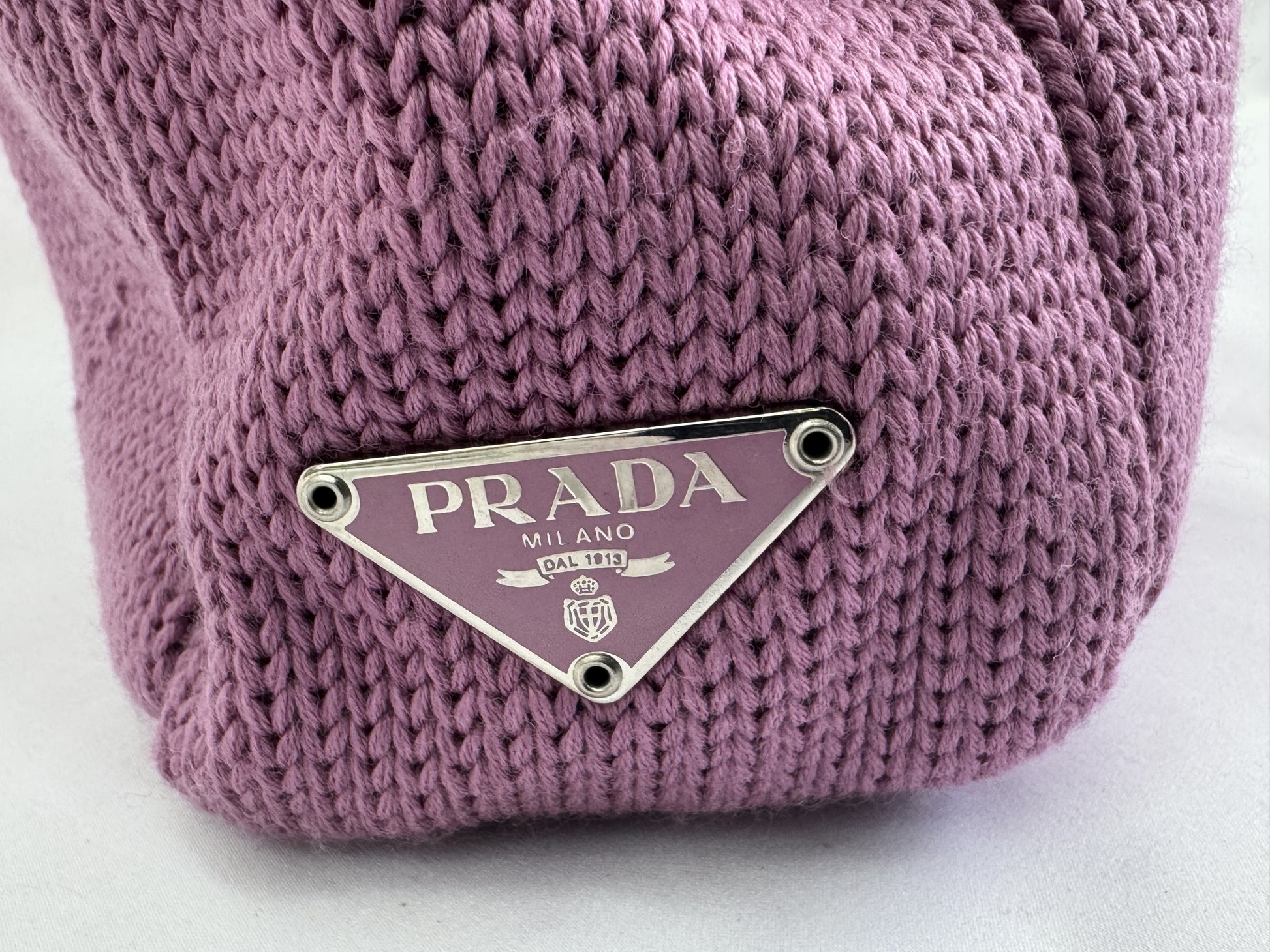 PRADA PRADA Triangle Plate Knitted Bag Handbag Handbag