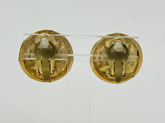 CHANEL Cocomark Gold Earrings with Rice Earrings
