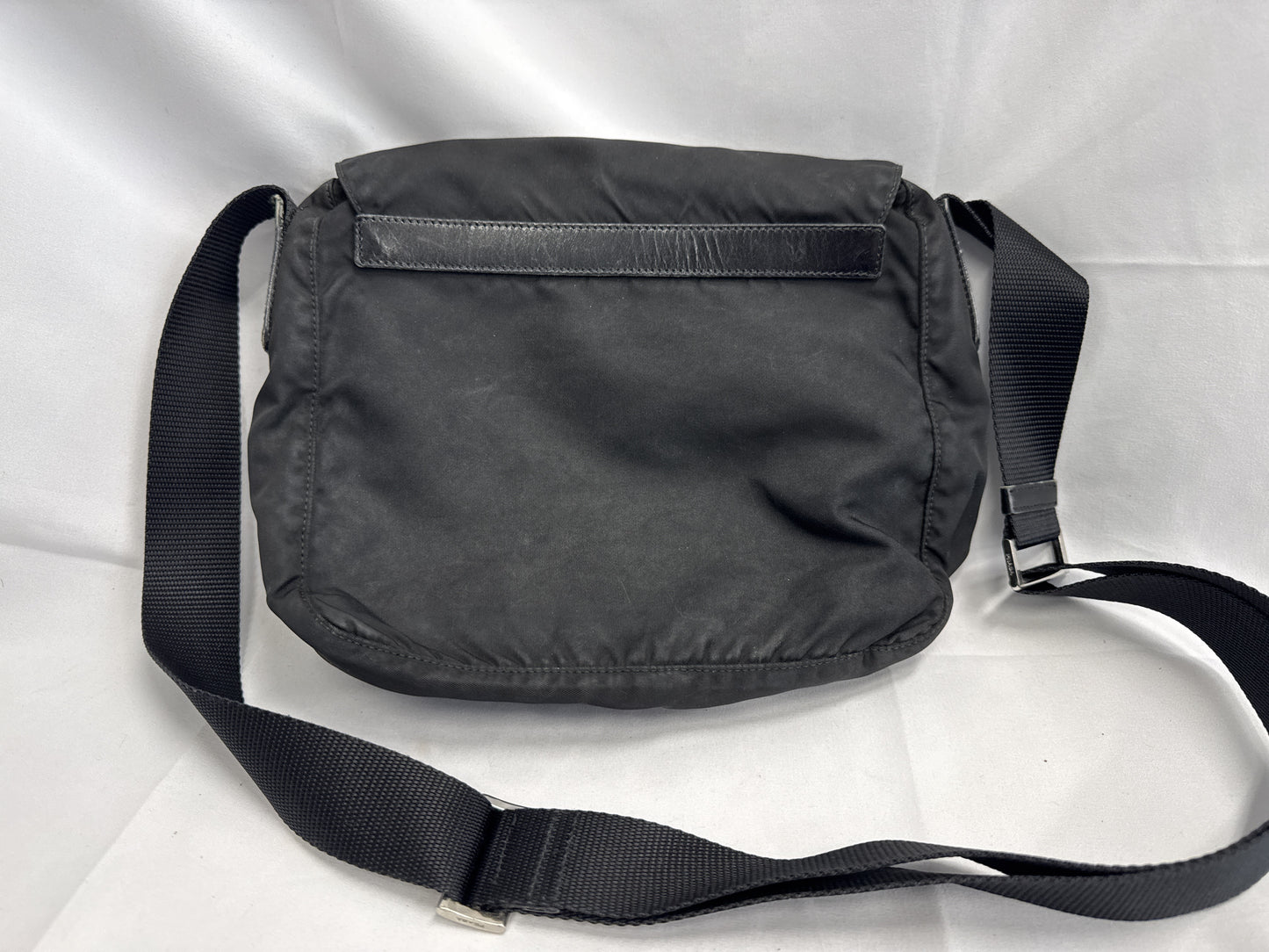 PRADA Nylon Triangle Plate Shoulder Bag Black Shoulder Bag