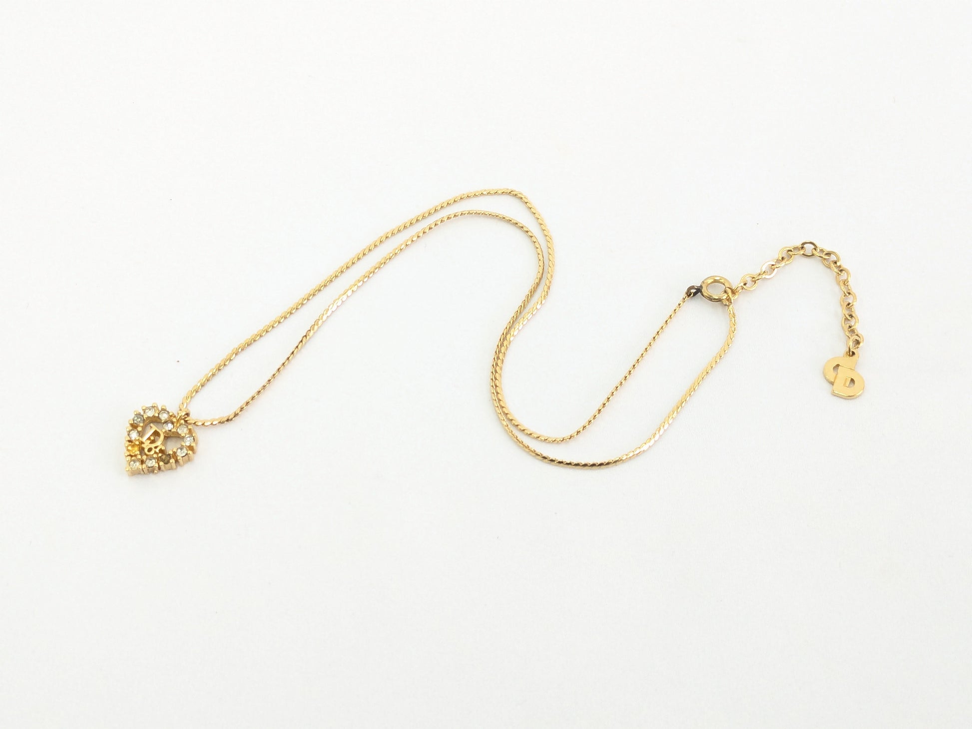 Dior Rhinestone Heart Necklace