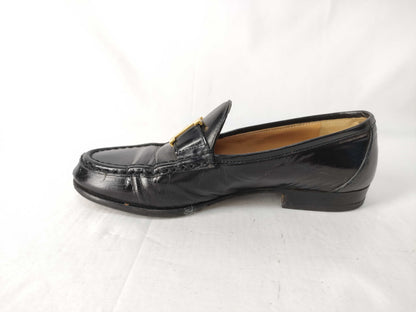 HERMES Constance Hardware Black x Gold Size 36 1/2 Loafers