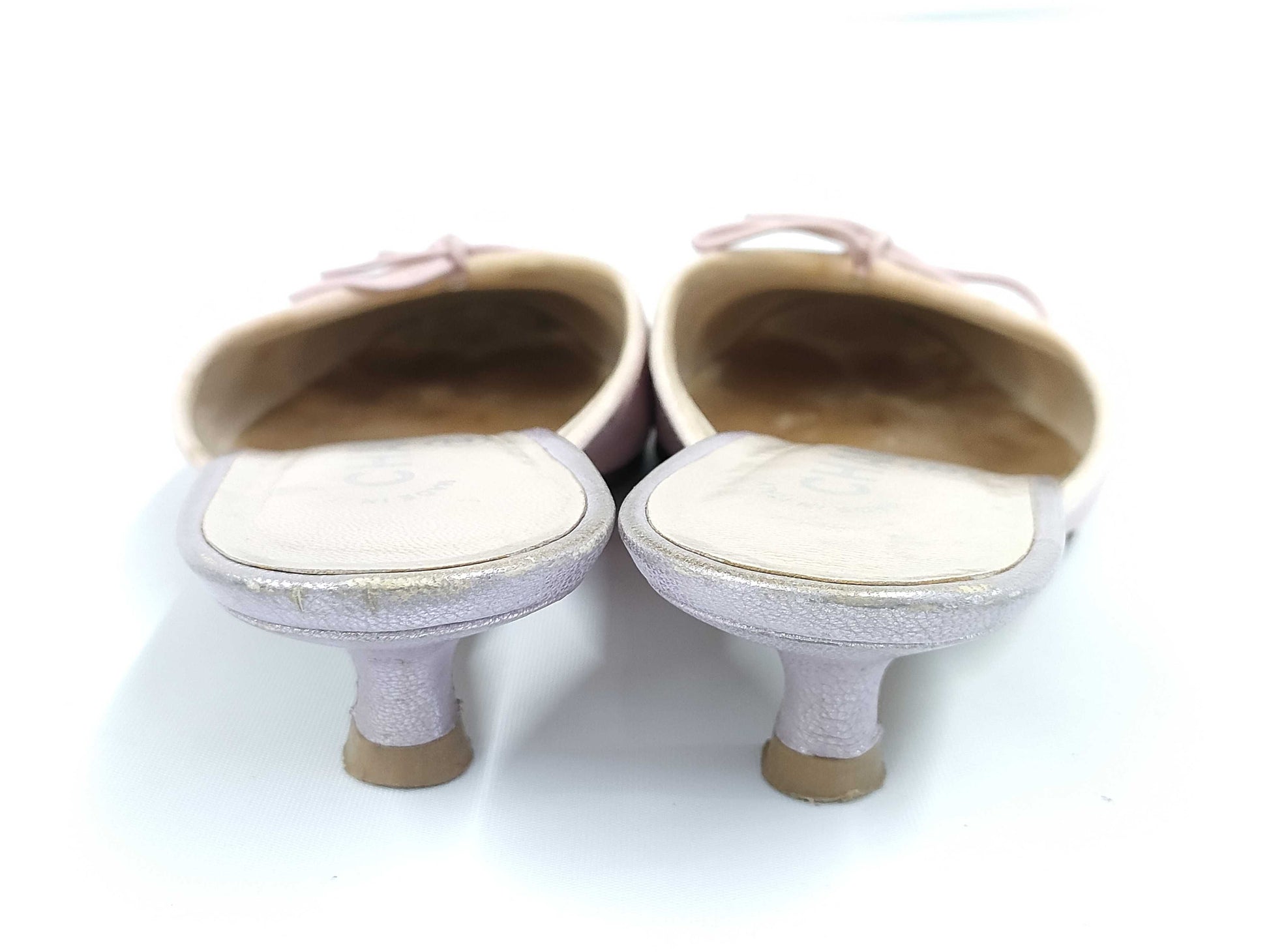 CHANEL Coco Mark Ribbon Ballerina Pastel Color 37C Mules