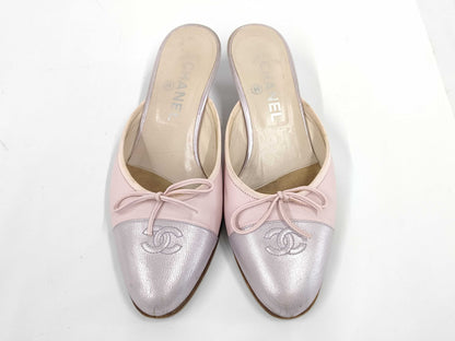 CHANEL Coco Mark Ribbon Ballerina Pastel Color 37C Mules