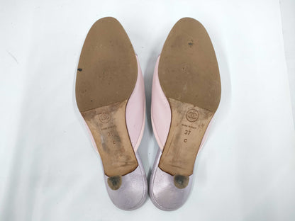 CHANEL Coco Mark Ribbon Ballerina Pastel Color 37C Mules