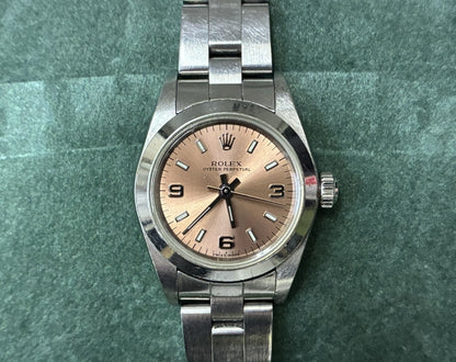 ROLEX 76080 A274536 Pink Dial Oyster Breath Immovable Women's Watch