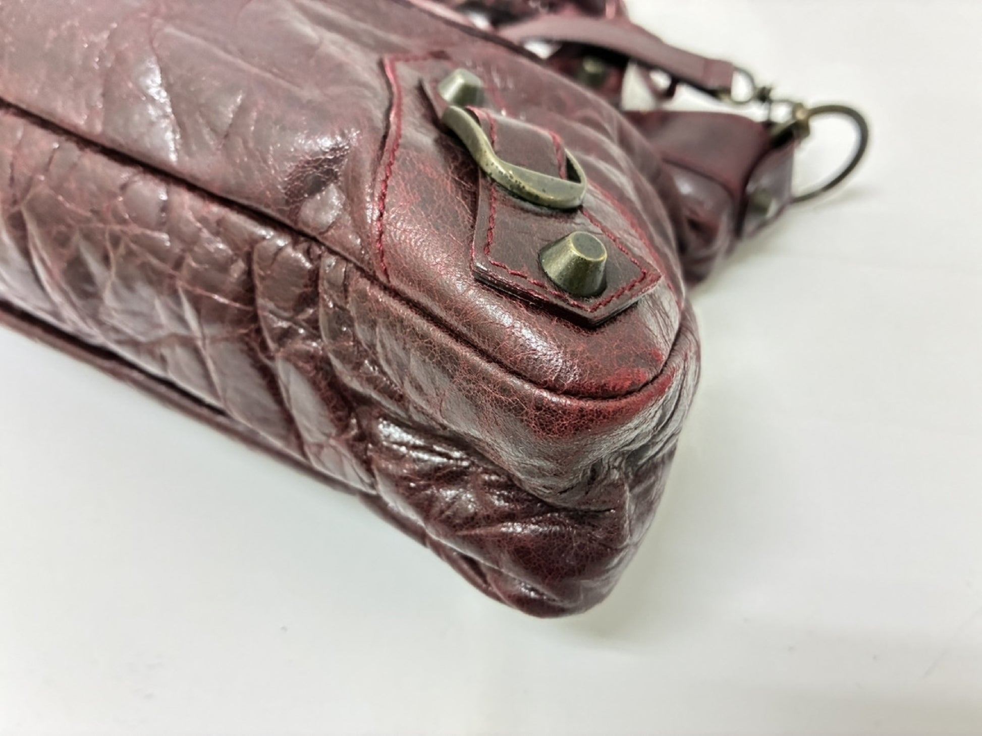 BALENCIAGA The First Leather/Purple Tobag