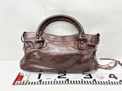 BALENCIAGA The First Leather/Purple Tobag