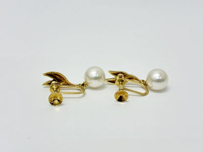 MIKIMOTO Pearl Diameter Approx. 7.3mm*2 K18 3.4g Earrings 