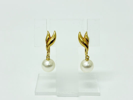 MIKIMOTO Pearl Diameter Approx. 7.3mm*2 K18 3.4g Earrings 