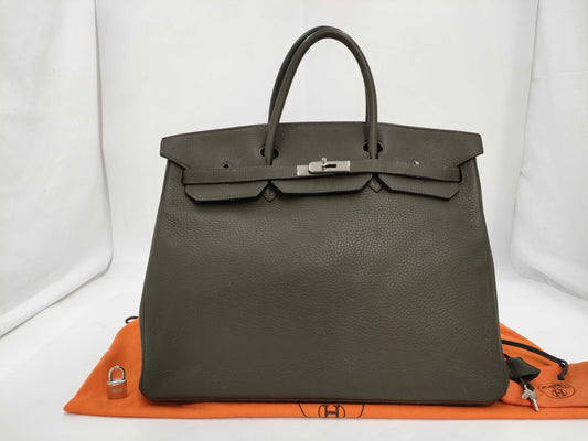 HERMES Birkin 40 Tryon Veil Silver Fittings □F Tote Bag