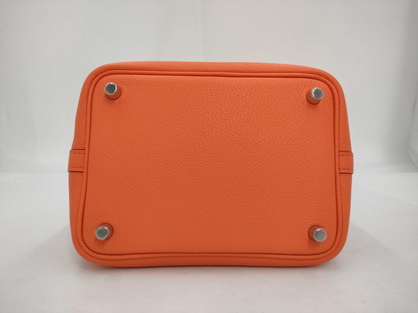 HERMES Picotin Lock PM Trion Orange Minian Silver Fittings B-Engraved Handbag