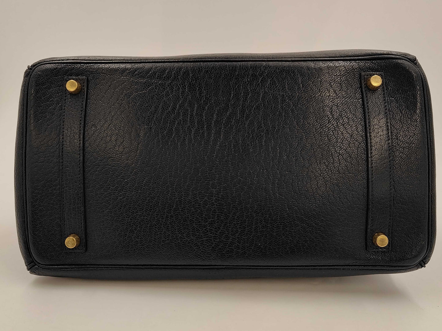 HERMES Birkin 35 Chevre Black Gold Hardware □C Tote Bag