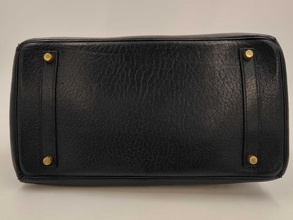 HERMES Birkin 35 Chevre Black Gold Hardware □C Tote Bag
