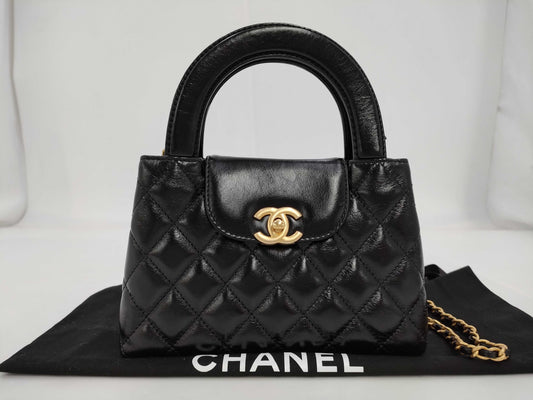 CHANEL Matlasse Mini Shopping Bag Black Gold Fittings X89KKTCK Shoulder Bag