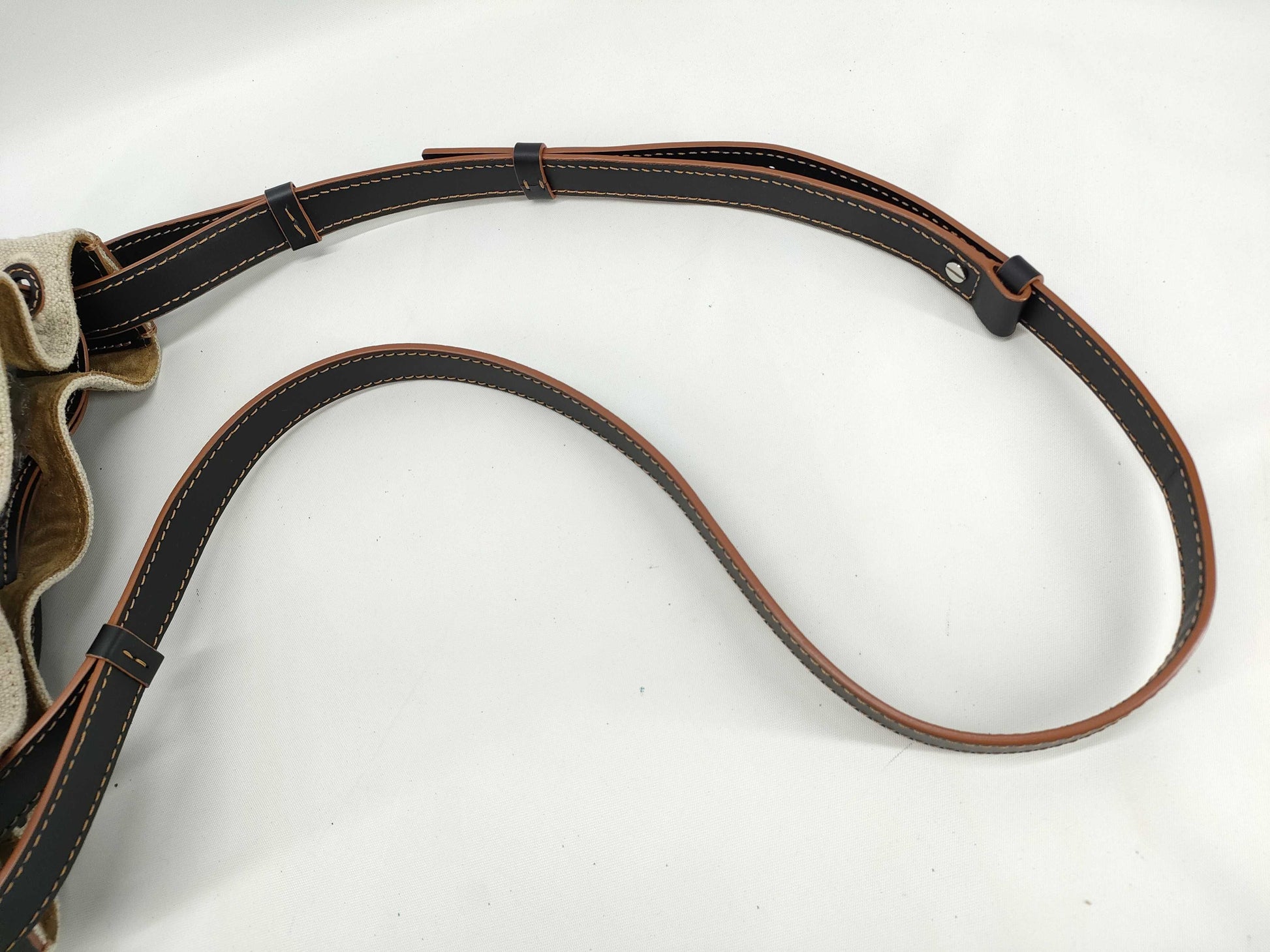 LOEWE Anagram Balloon Canvas and Leather Combination Shoulder Bag, Black, Brown, and Beige