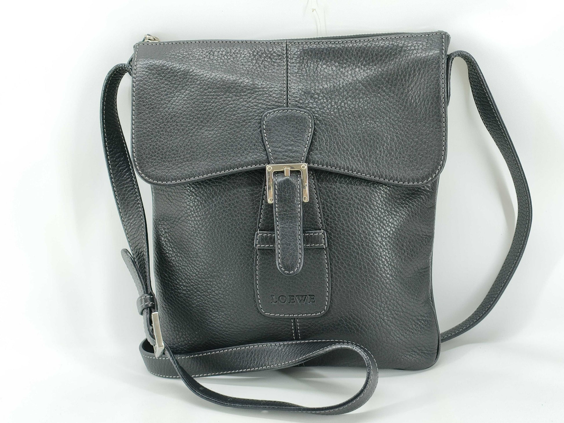 LOEWE Shoulder Bag with Front Logo, Black