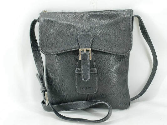 LOEWE Shoulder Bag with Front Logo, Black